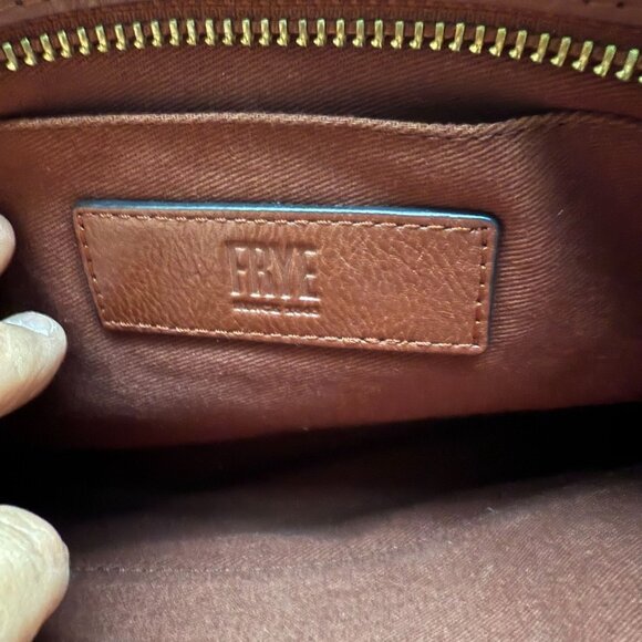 Frye Lucy Leather Wristlet Clutch Women's Brown Everyday Minimalist Classic - Picture 5 of 9